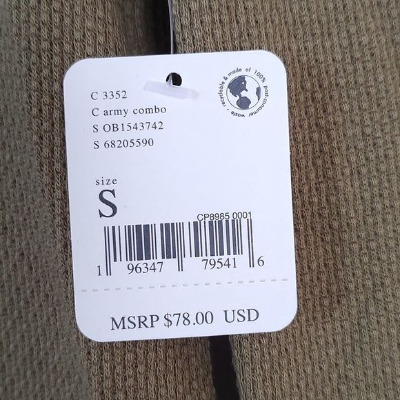 🔥HP🔥Free People Mikah Layering Thermal Cuff / Army Combo Long Sleeve Top Small - Picture 4 of 7